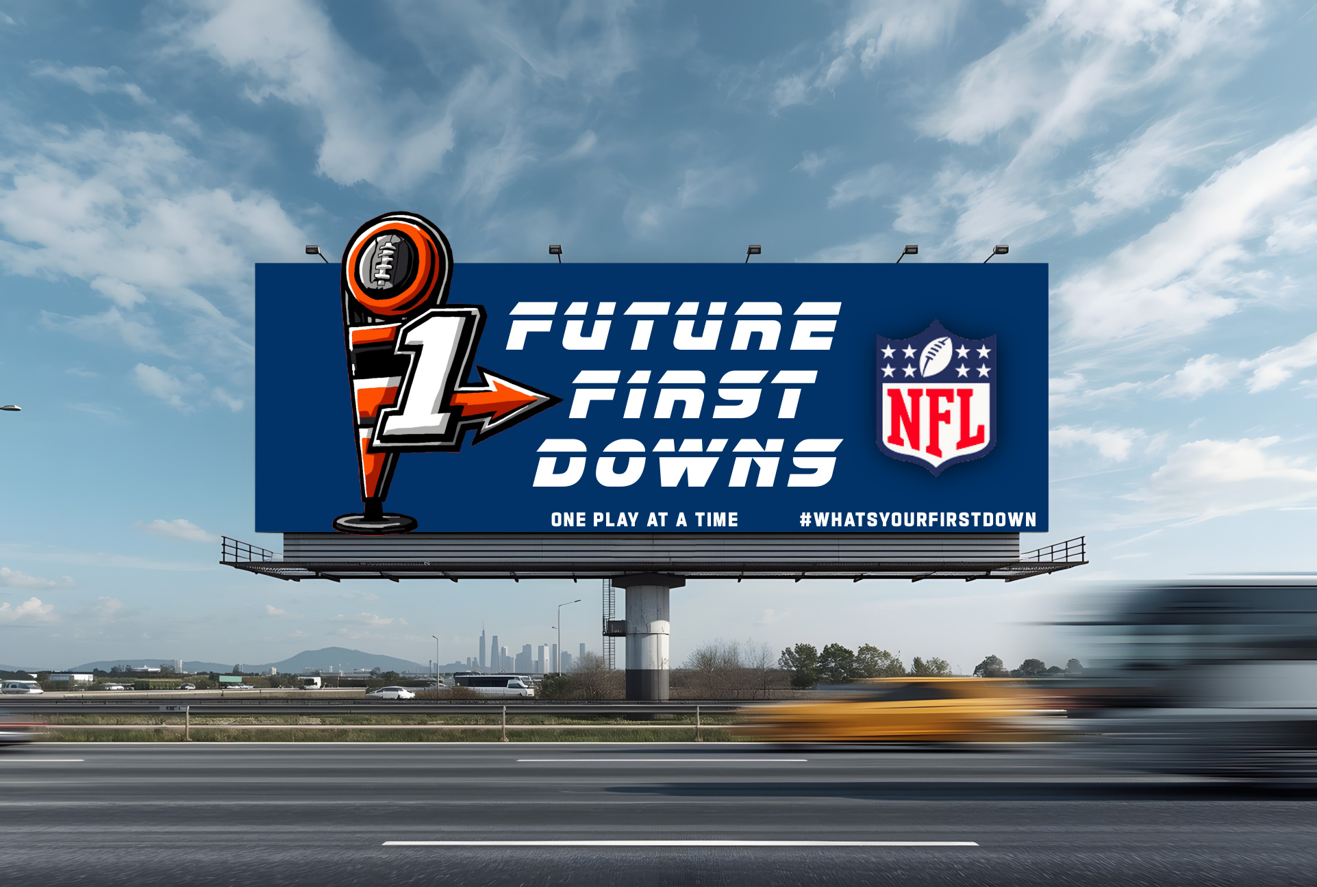 Future First Downs NFL campaign billboard