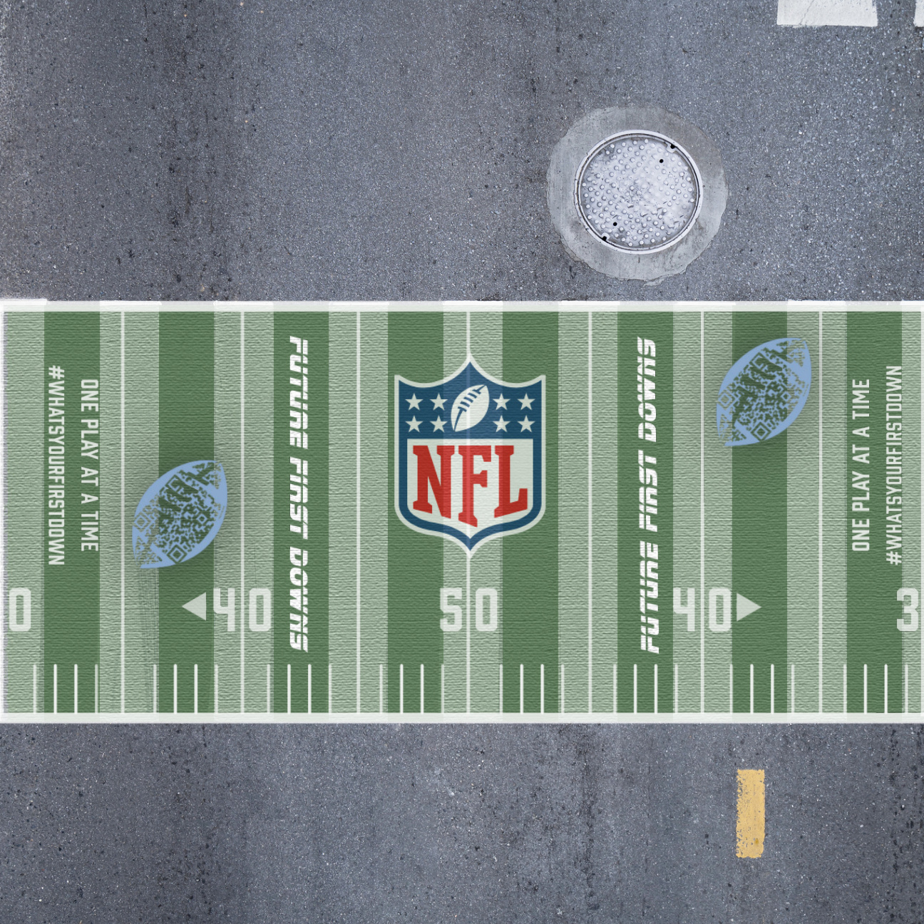 Future First Downs football field crosswalk