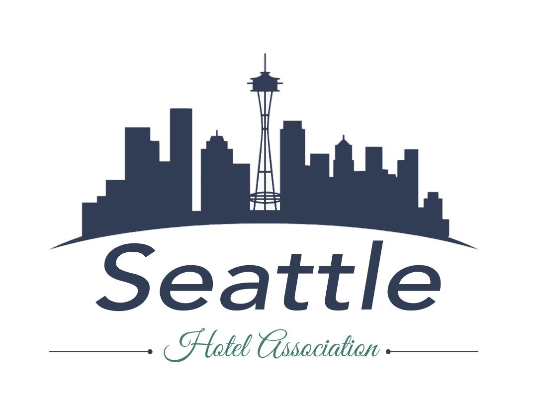 Seattle Hotel Association logo concept with Seattle skyline